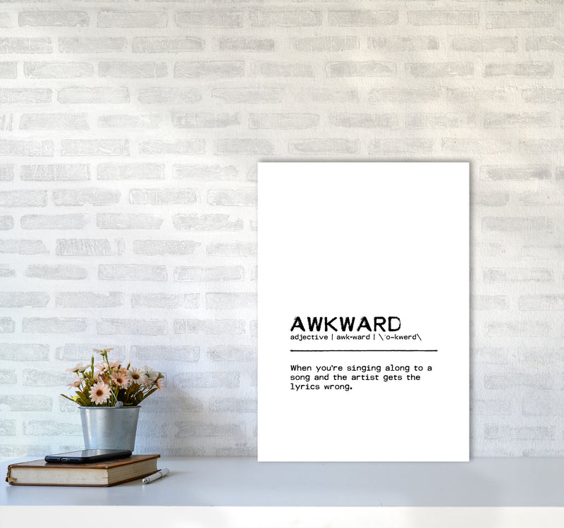 Awkward Singing Definition Quote Print By Orara Studio A2 Black Frame