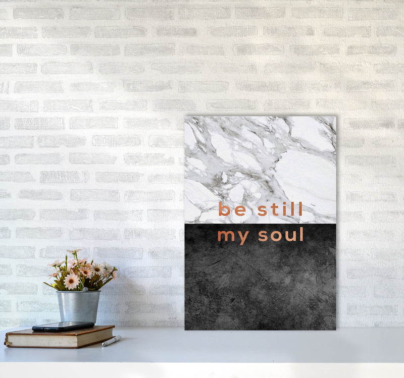 Be Still My Soul Marble Quote Print By Orara Studio A2 Black Frame