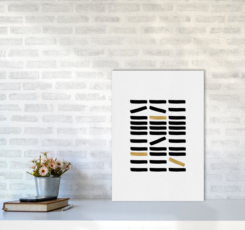 Black And Gold Abstract Print By Orara Studio A2 Black Frame