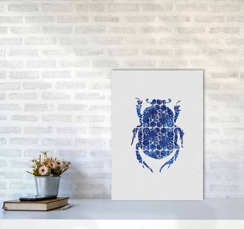 Blue Beetle I Print By Orara Studio Animal Art Print A2 Black Frame