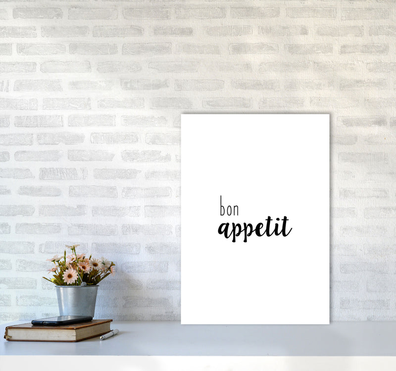 Bon Appetit Food Quote Print By Orara Studio, Framed Kitchen Wall Art A2 Black Frame