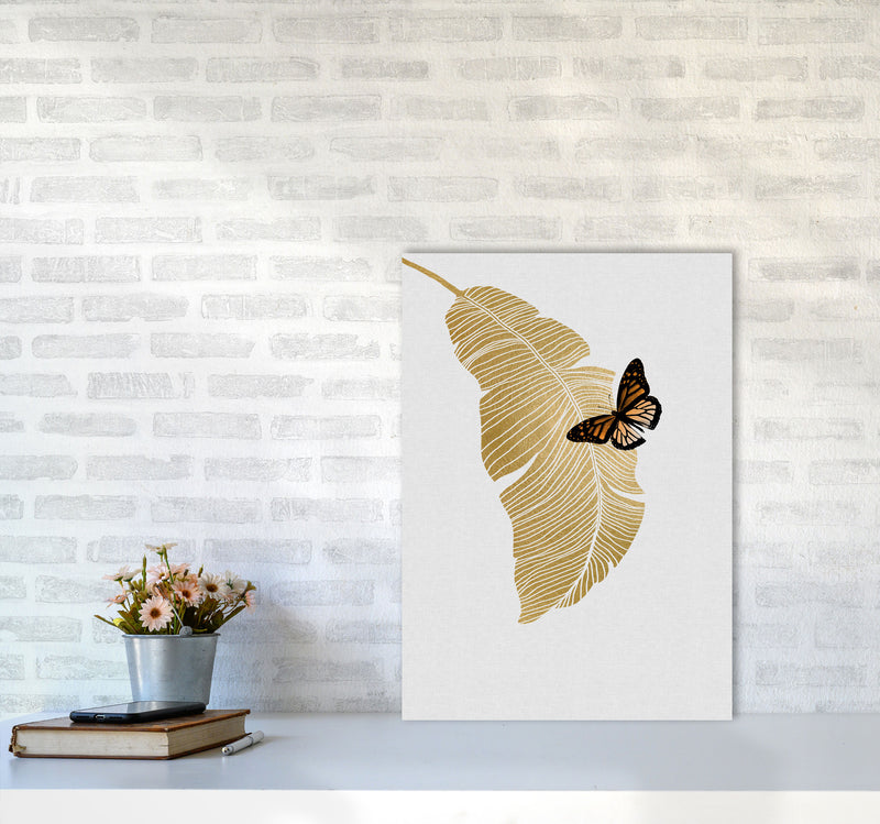 Butterfly & Palm Leaf Print By Orara Studio A2 Black Frame
