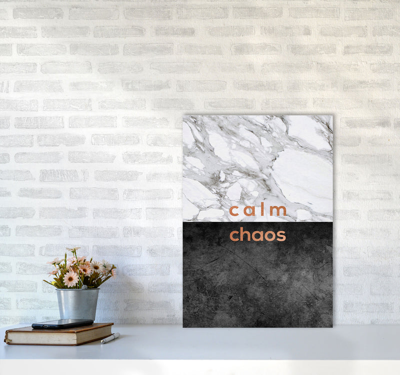 Calm Chaos Marble Quote Print By Orara Studio A2 Black Frame