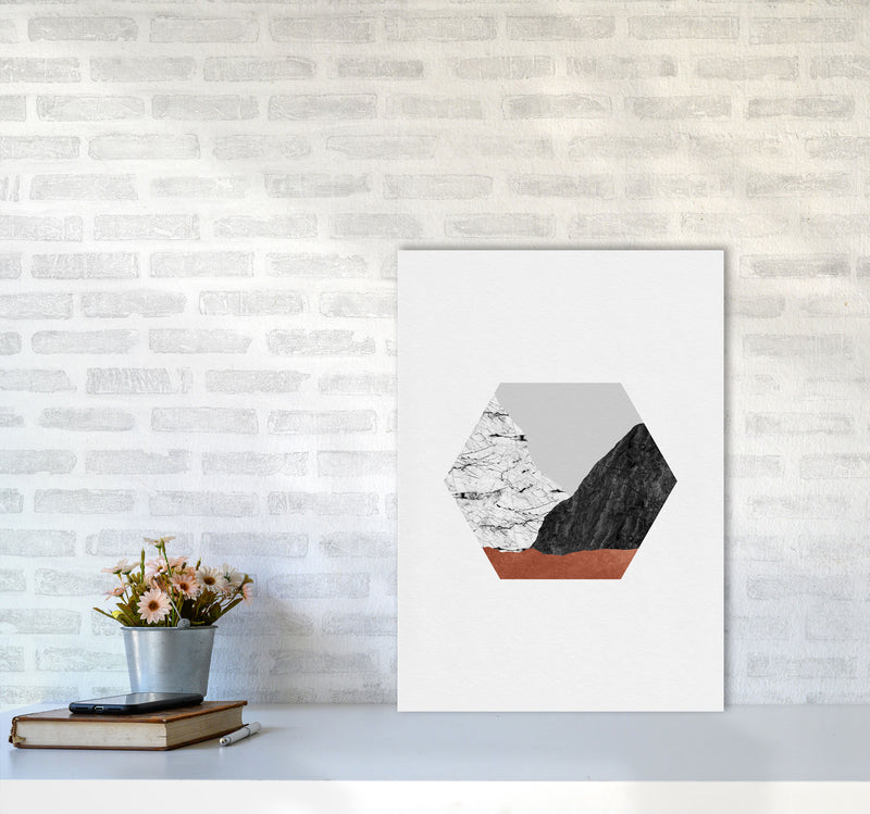 Copper Geometric I Print By Orara Studio A2 Black Frame