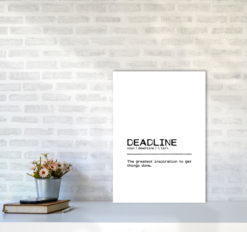 Deadline Inspiration Definition Quote Print By Orara Studio A2 Black Frame