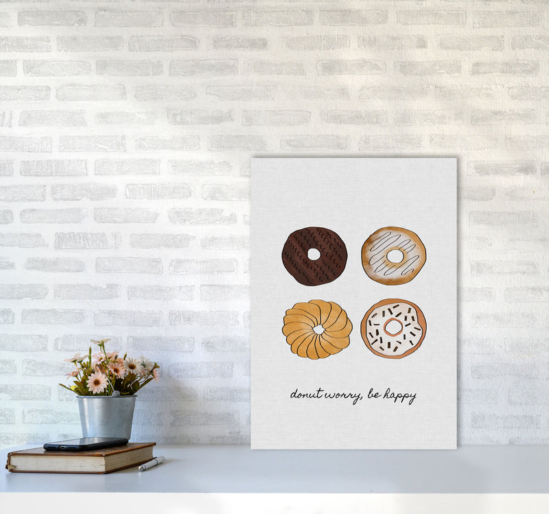 Donut Worry Print By Orara Studio, Framed Kitchen Wall Art A2 Black Frame