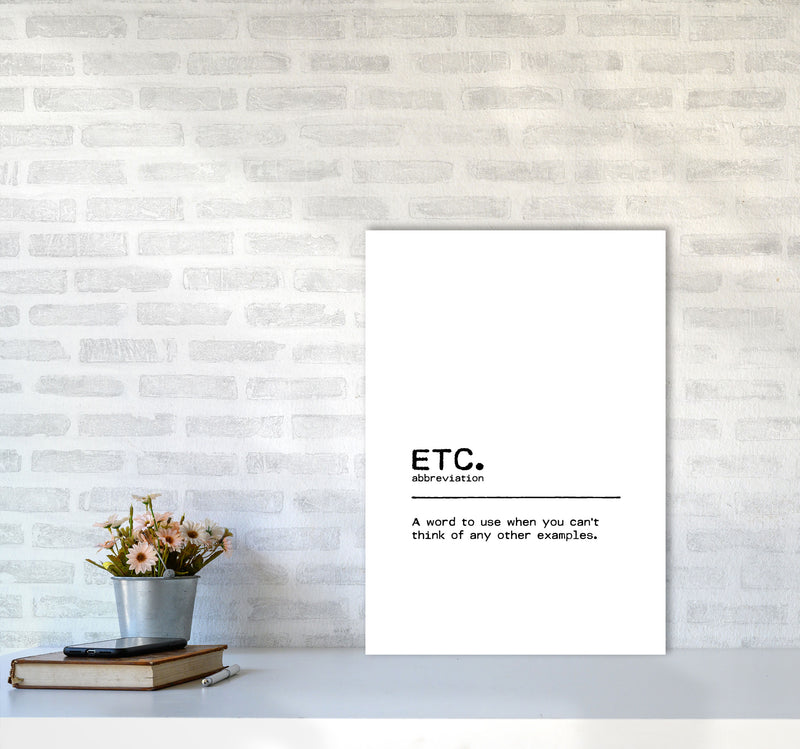ETC Definition Quote Print By Orara Studio A2 Black Frame