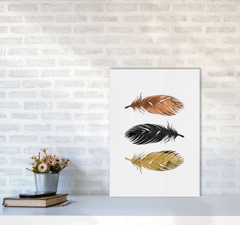 Feathers Print By Orara Studio, Framed Botanical & Nature Art Print A2 Black Frame