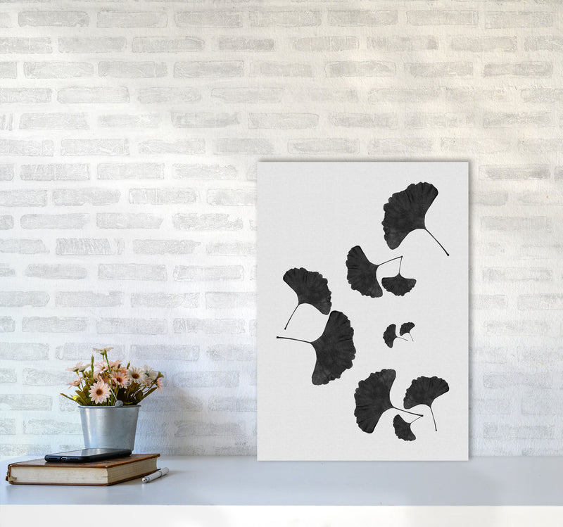 Ginkgo Leaf Black & White I Print By Orara Studio A2 Black Frame