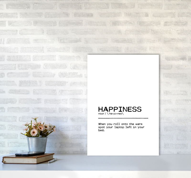 Happiness Laptop Definition Quote Print By Orara Studio A2 Black Frame