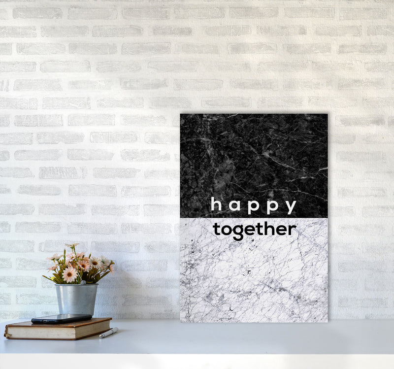 Happy Together Black & White Quote Print By Orara Studio A2 Black Frame