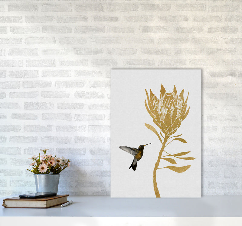 Hummingbird & Flower I Print By Orara Studio A2 Black Frame