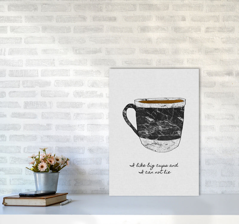 I Like Big Cups Print By Orara Studio, Framed Kitchen Wall Art A2 Black Frame
