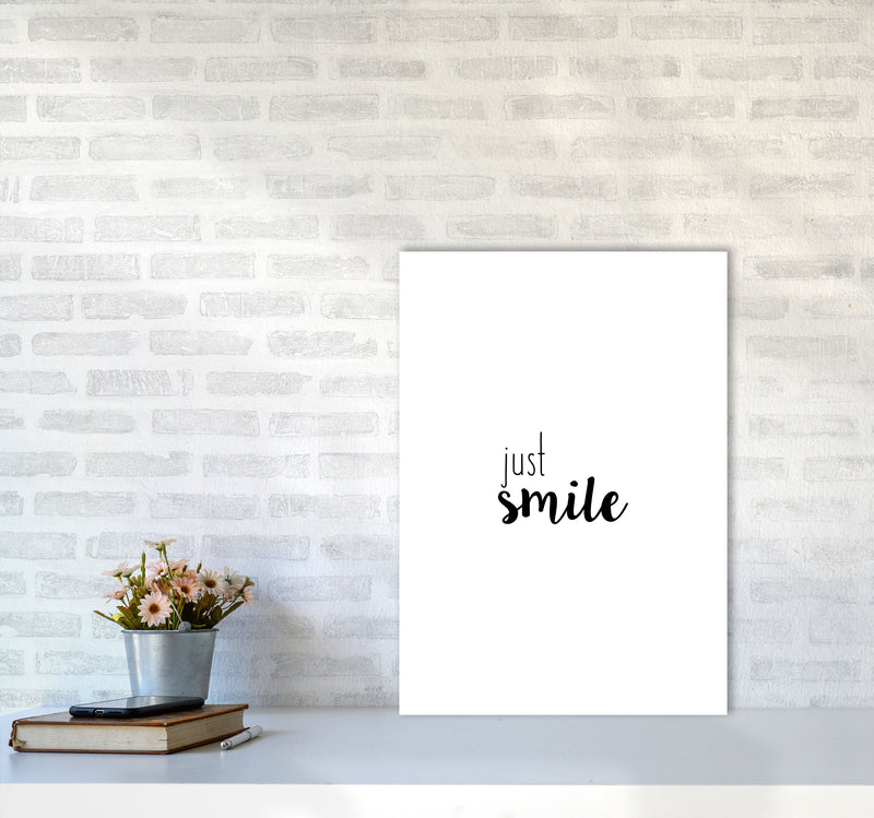 Just Smile Quote Print By Orara Studio A2 Black Frame