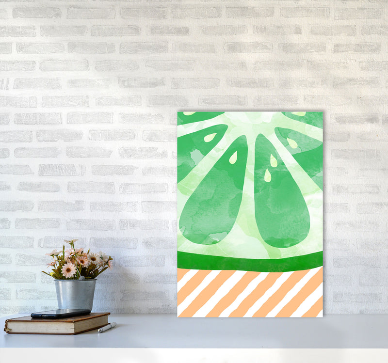 Lime Abstract Print By Orara Studio, Framed Kitchen Wall Art A2 Black Frame