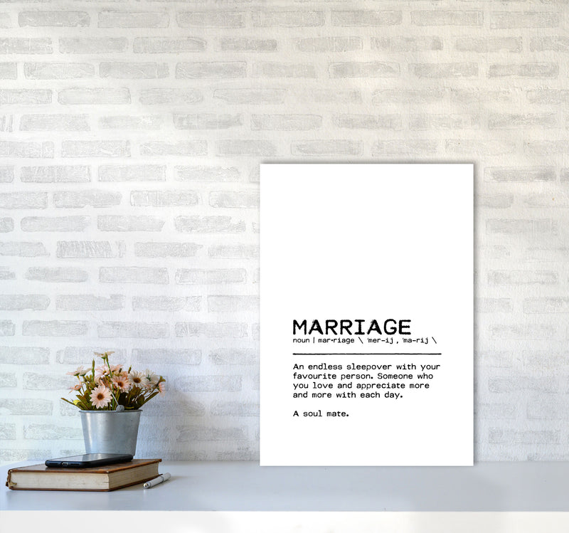 Marriage Sleepover Definition Quote Print By Orara Studio A2 Black Frame