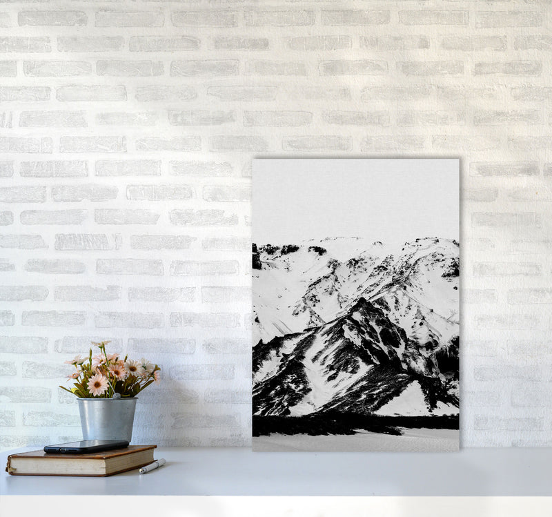 Minimalist Mountains Print By Orara Studio, Framed Botanical & Nature Art Print A2 Black Frame