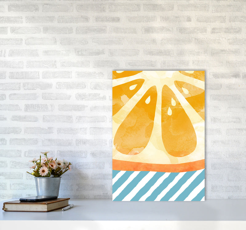 Orange Abstract Print By Orara Studio, Framed Kitchen Wall Art A2 Black Frame