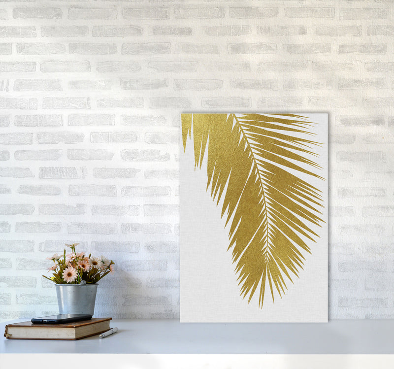 Palm Leaf Gold I Print By Orara Studio, Framed Botanical & Nature Art Print A2 Black Frame