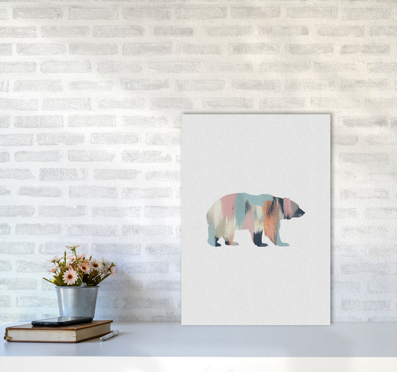 Pastel Bear Print By Orara Studio Animal Art Print A2 Black Frame