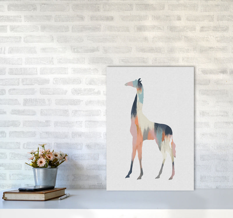 Pastel Giraffe Print By Orara Studio Animal Art Print A2 Black Frame