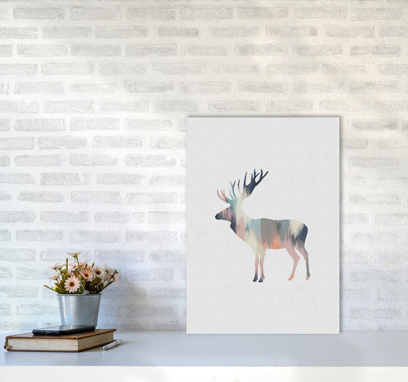 Pastel Moose Print By Orara Studio Animal Art Print A2 Black Frame