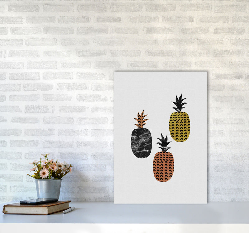Pineapples Print By Orara Studio, Framed Kitchen Wall Art A2 Black Frame