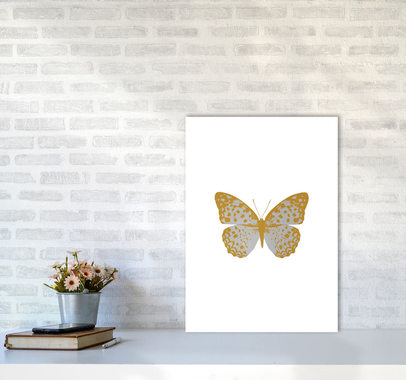 Silver Butterfly Print By Orara Studio Animal Art Print A2 Black Frame