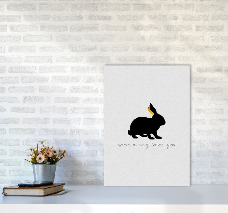 Some Bunny Loves You Animal Quote Print By Orara Studio A2 Black Frame