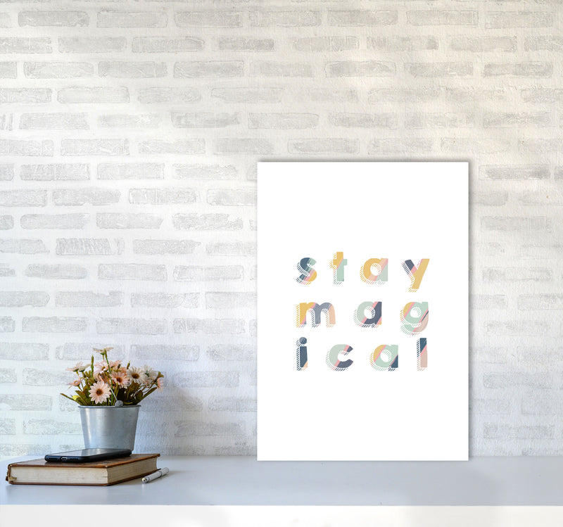 Stay Magical Print By Orara Studio, Framed Childrens Nursey Wall Art Poster A2 Black Frame