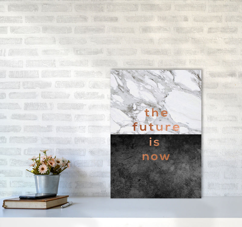 The Future Is Now Copper Quote Print By Orara Studio A2 Black Frame