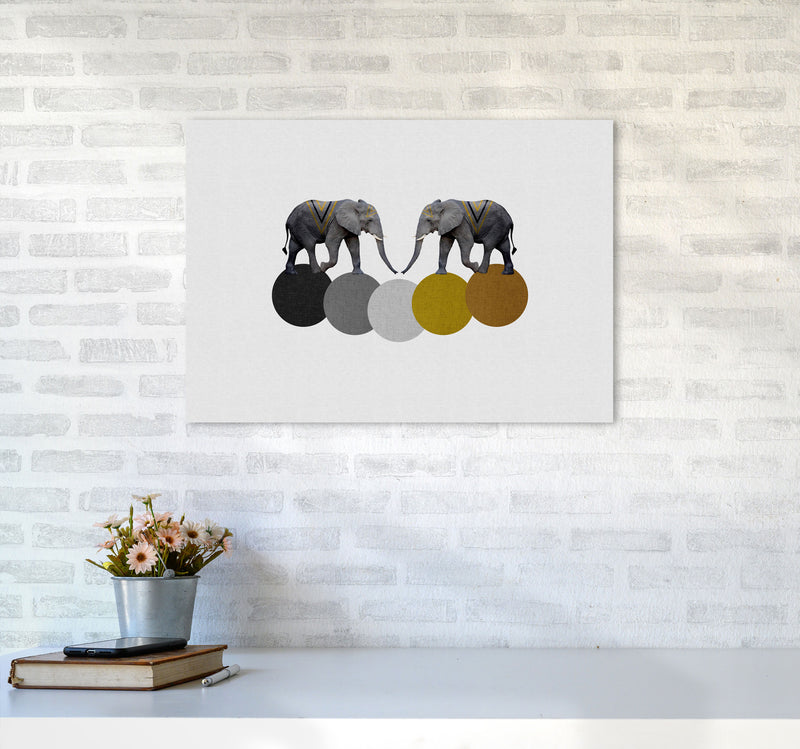 Tribal Elephants Print By Orara Studio Animal Art Print A2 Black Frame