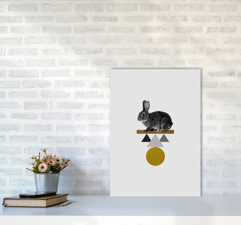 Tribal Rabbit Print By Orara Studio Animal Art Print A2 Black Frame