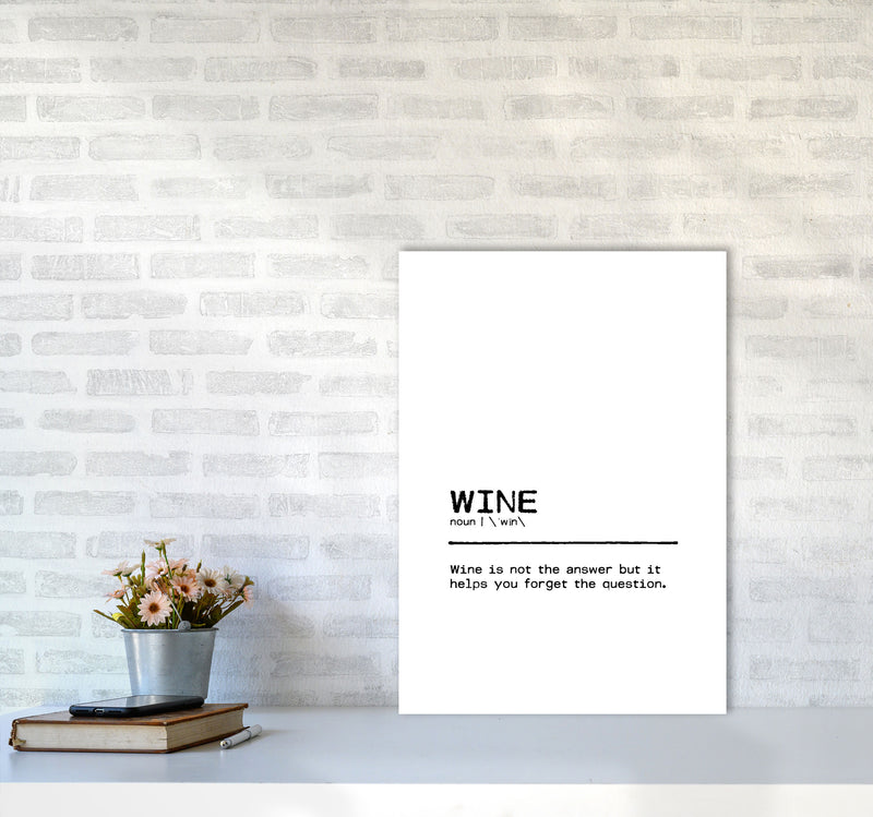 Wine Forget Definition Quote Print By Orara Studio A2 Black Frame