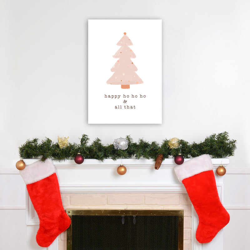Happy Ho Ho Ho Christmas Art Print by Orara Studio A2 Black Frame