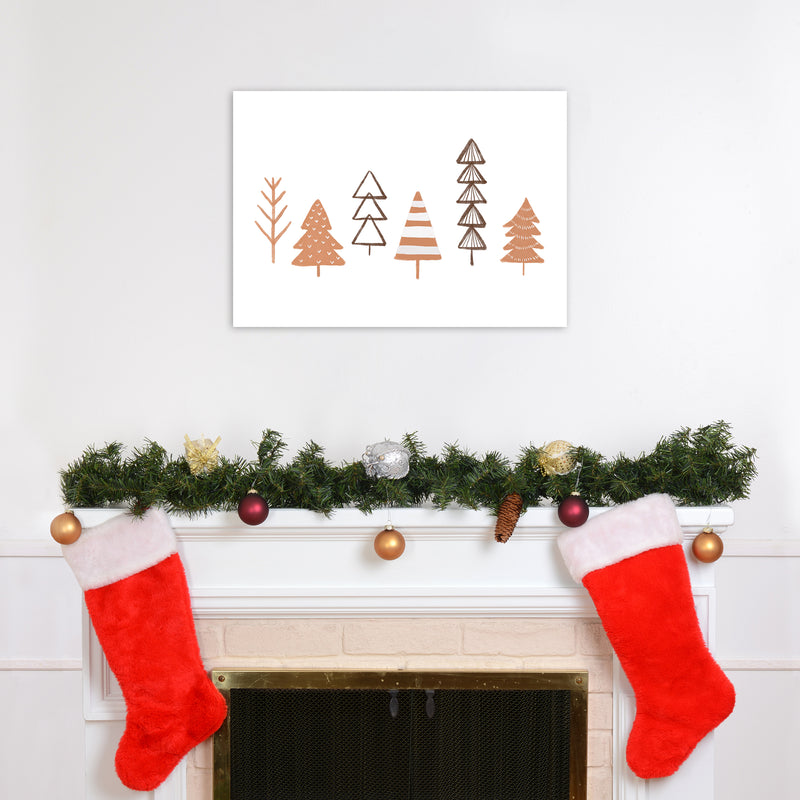 Winter Trees Illustration Christmas Art Print by Orara Studio A2 Black Frame