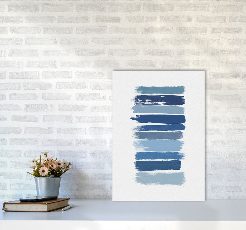 Ombre Blue Abstract Art Print by Orara Studio A2 Black Frame