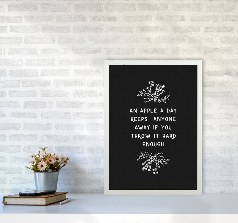 An Apple A Day Funny Quote Print By Orara Studio A2 Oak Frame