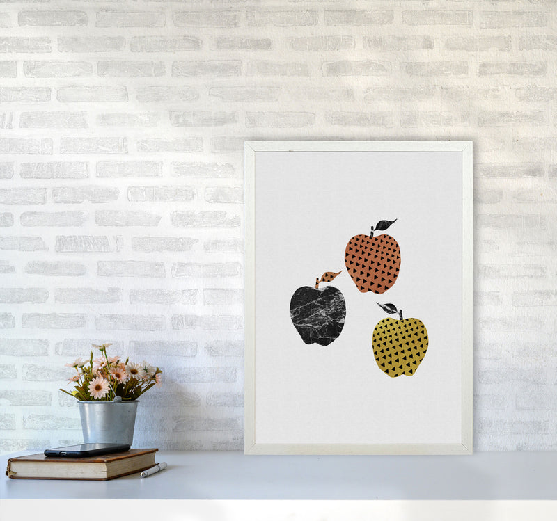Apples Print By Orara Studio, Framed Kitchen Wall Art A2 Oak Frame