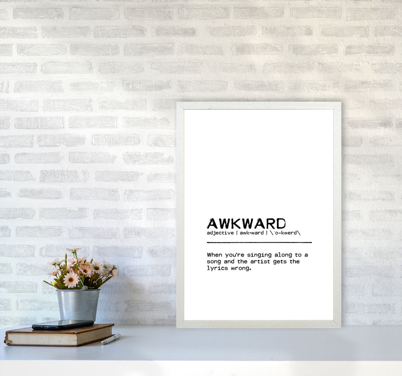Awkward Singing Definition Quote Print By Orara Studio A2 Oak Frame