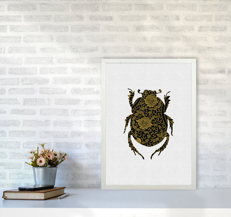 Black And Gold Beetle I Print By Orara Studio Animal Art Print A2 Oak Frame