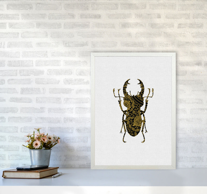 Black And Gold Beetle II Print By Orara Studio Animal Art Print A2 Oak Frame