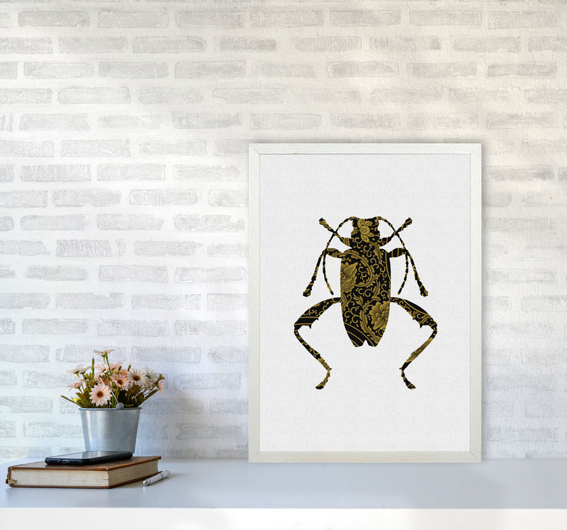 Black And Gold Beetle III Print By Orara Studio Animal Art Print A2 Oak Frame
