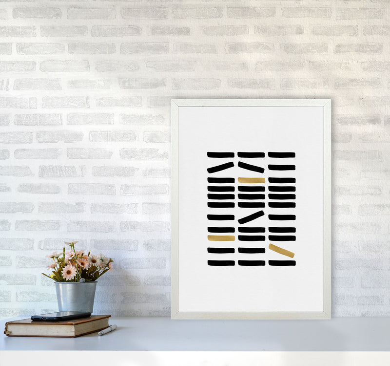 Black And Gold Abstract Print By Orara Studio A2 Oak Frame