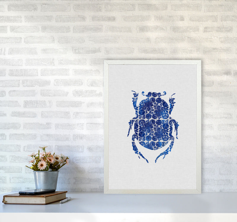 Blue Beetle I Print By Orara Studio Animal Art Print A2 Oak Frame