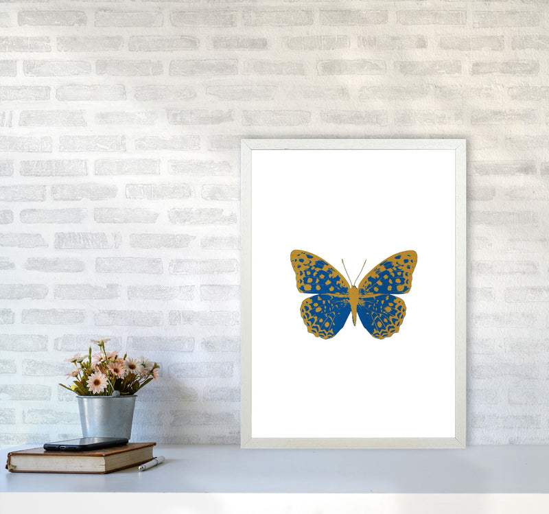 Blue Butterfly Print By Orara Studio Animal Art Print A2 Oak Frame
