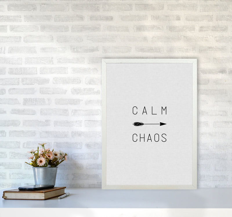 Calm Chaos Arrow Quote Print By Orara Studio A2 Oak Frame