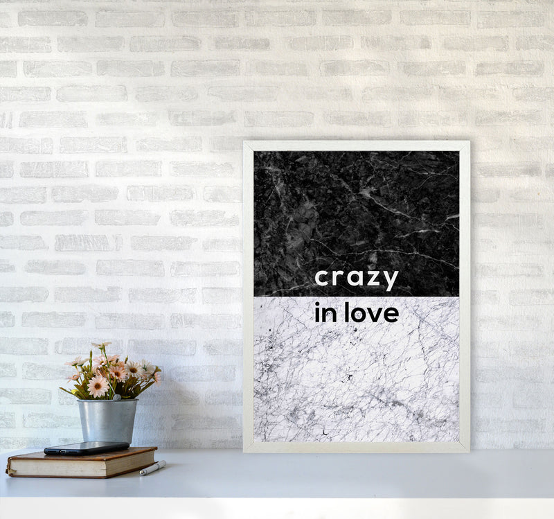 Crazy In Love Marble Quote Print By Orara Studio A2 Oak Frame
