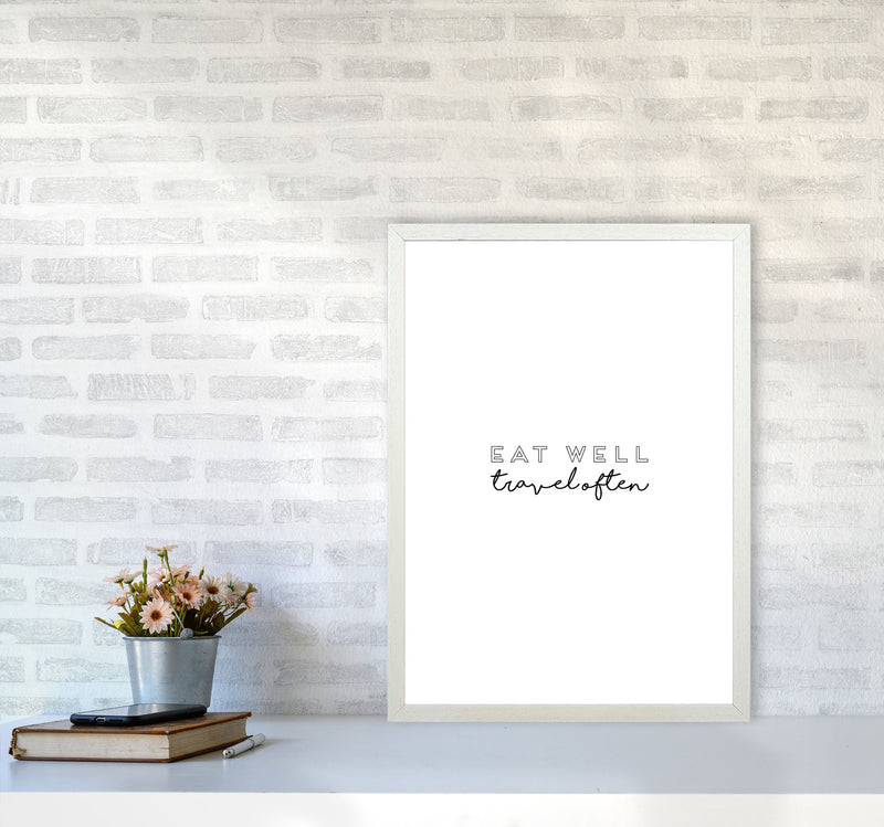 Eat Well Travel Often Quote Print By Orara Studio A2 Oak Frame