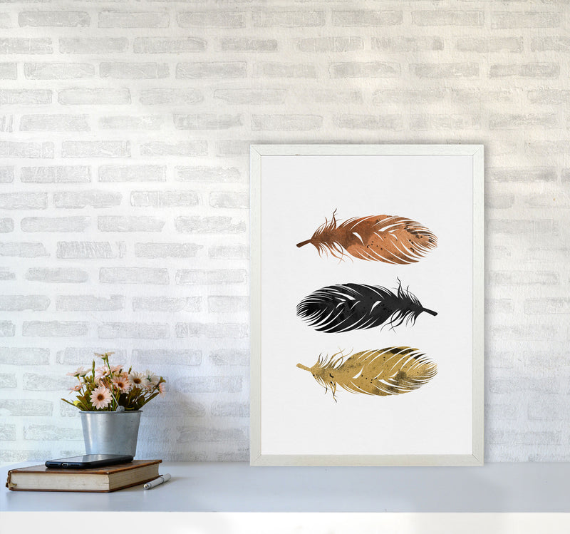 Feathers Print By Orara Studio, Framed Botanical & Nature Art Print A2 Oak Frame